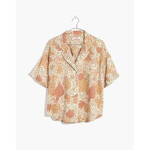 Madewell Zoo Review Oversized Short Sleeve Sleepwear Pajama Top Women's Large
